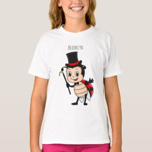 Cute ladybug with top hat and tie cartoon