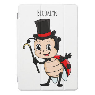Cute ladybug with top hat and tie cartoon  iPad pro cover