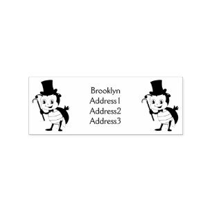 Cute ladybug with top hat and tie cartoon rubber stamp