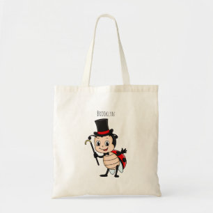 Cute ladybug with top hat and tie cartoon tote bag