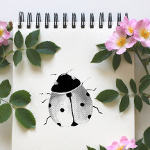 Cute Ladybug Wooden Art Stamp