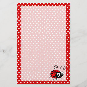 Cute ladybug writing paper