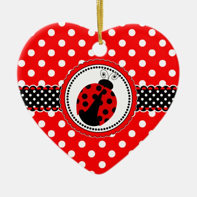 Cute Ladybugs 1st Birthday Ceramic Ornament (Front)