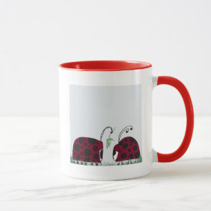 Cute Ladybugs And Mistletoe Mug