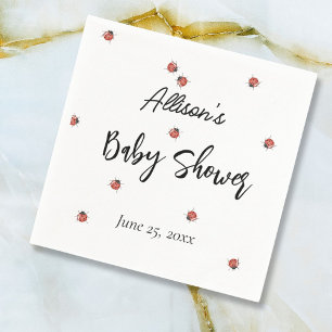Cute Ladybugs Baby Shower Napkin