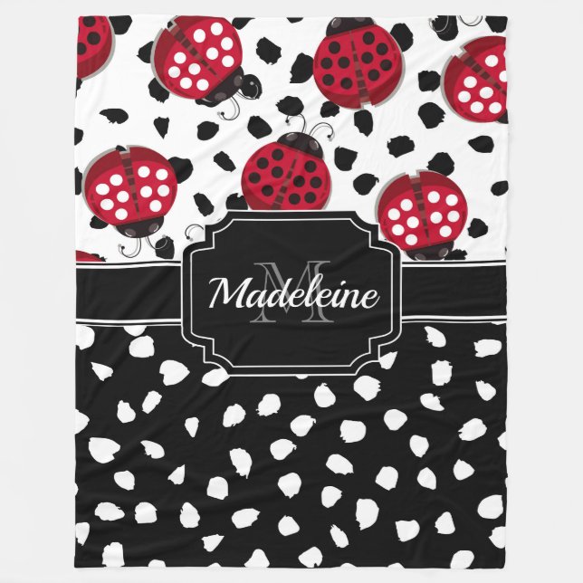 Cute Ladybugs Fleece Blanket (Front)