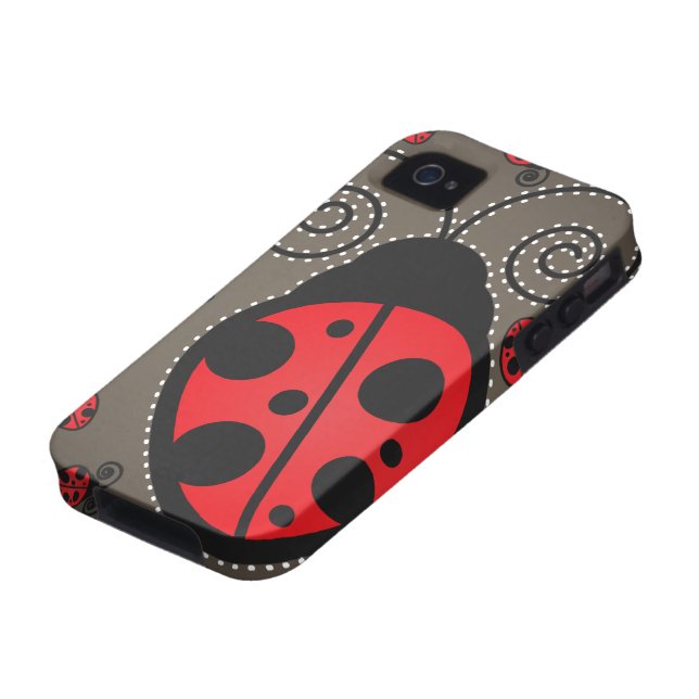 Cute Ladybugs iPhone 4 Case-Mate Tough Case-Mate iPhone Case (Bottom)