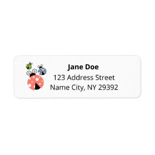 Cute Ladybugs Mailing Address Return Label