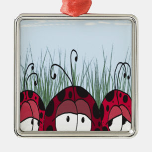 Cute Ladybugs Metal Tree Decoration
