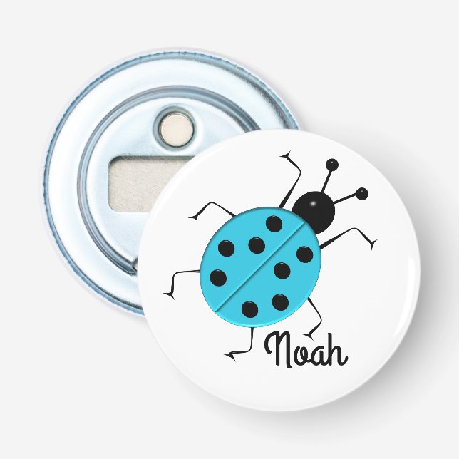 cute ladybugs, personalised throw pillow magnet bottle opener (Front)