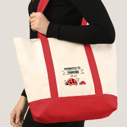 Cute ladybugs promoted to grandma red tote bag