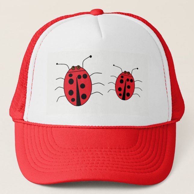 Cute Ladybugs Red Trucker Hat (Front)