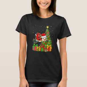 Cute Ladybugs Santa Reindeer Christmas Tree Lights T-Shirt