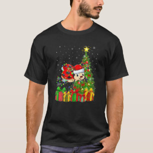 Cute Ladybugs Santa Reindeer Christmas Tree Lights T-Shirt