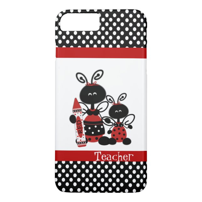 Cute Ladybugs Teacher's iPhone 7 Plus case (Back)