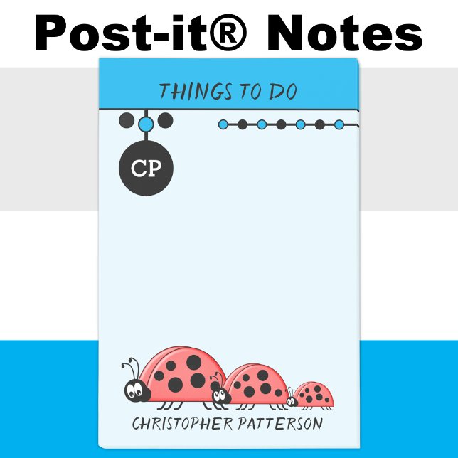 Cute ladybugs things to do name kids blue post-it notes (Creator Uploaded)