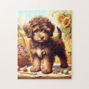 Cute Lagotto Romagnolo Painting Jigsaw Puzzle