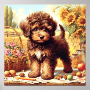 Cute Lagotto Romagnolo Painting Poster