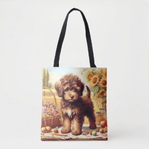 Cute Lagotto Romagnolo Painting Tote Bag