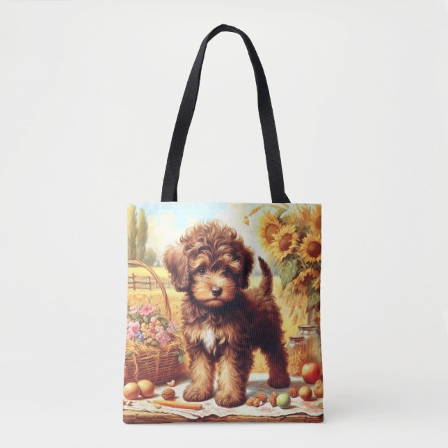 Cute Lagotto Romagnolo Painting Tote Bag (Front)