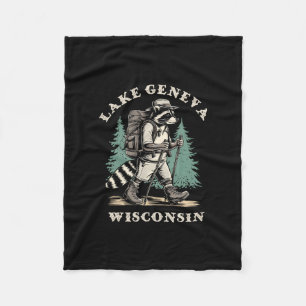 Cute Lake Geneva Wisconsin Hiking Trail Adventure Fleece Blanket