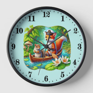 Cute Lakehouse mixed animal Clock