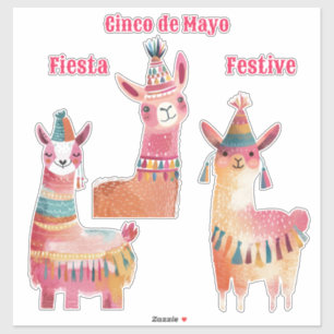 Cute Lama Watercolor Cinco de Mayo