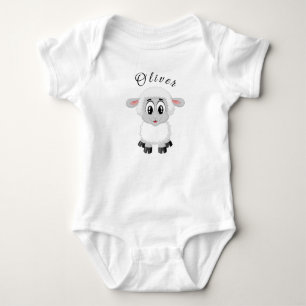 Cute lamb  baby bodysuit. Personalised Bodysuit