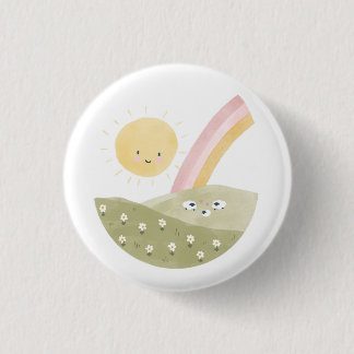 Cute Lamb Baby Watercolor New Baby 3 Cm Round Badge