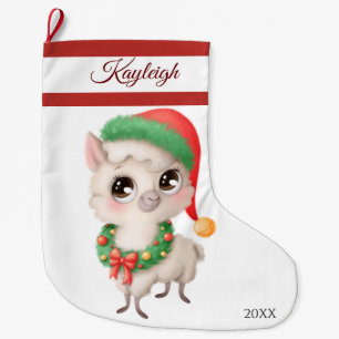 Cute Lamb Large Christmas Stocking