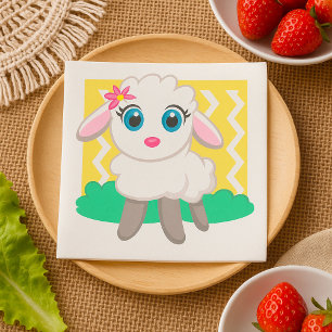 Cute Lamb Paper Napkins