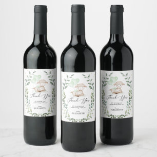 Cute Lamb Spring Greenery Baby Sheep Shower Favour Wine Label