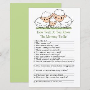 Cute lambs How well do you know baby shower game