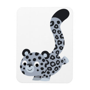 Cute Landing Cartoon Snow Leopard Flexible Magnet