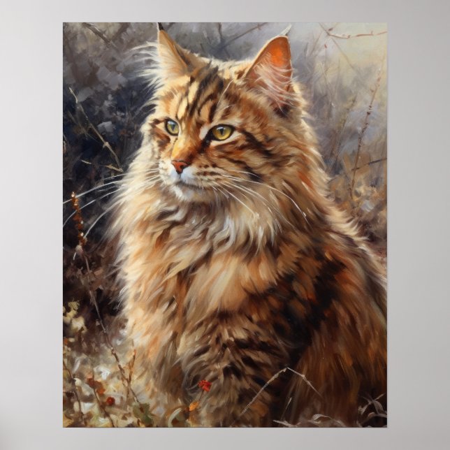 Cute LaPerm Cat Art Print Poster (Front)