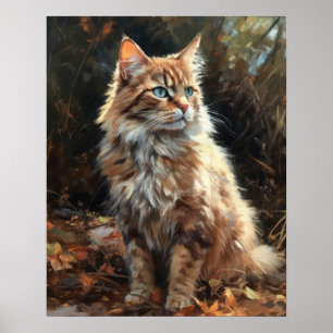 Cute LaPerm Cat Art Print Poster