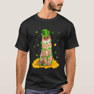 Cute Laperm Cat St Patricks Day Irish Shamrock T-Shirt
