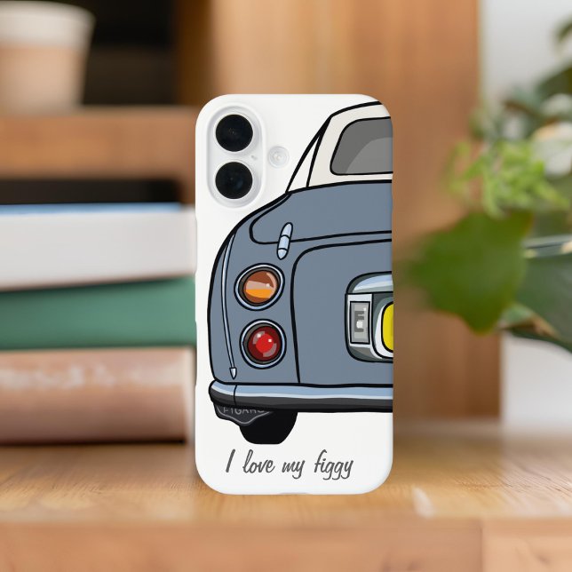 Cute Lapis Grey Figaro Love My Figgy Figarations Case-Mate iPhone Case (Cute lapis grey figaro phone case with space for your name. I love my figgy!)