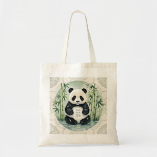 Cute Large Chubby panda sitting in a lotus pose Tote Bag