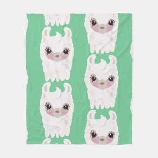 Cute Large Llama Pattern Fleece Blanket