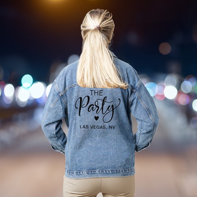 Cute Las Vegas Bachelorette Party Denim Jacket (Cute jacket for the bridesmaids and besties bringing the party to the bride's bachelorette)
