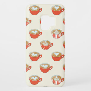 Cute Latte Art in Red Coffee Mugs Pattern Case-Mate Samsung Galaxy S9 Case