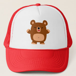 Cute Laughing Cartoon Bear Trucker Hat