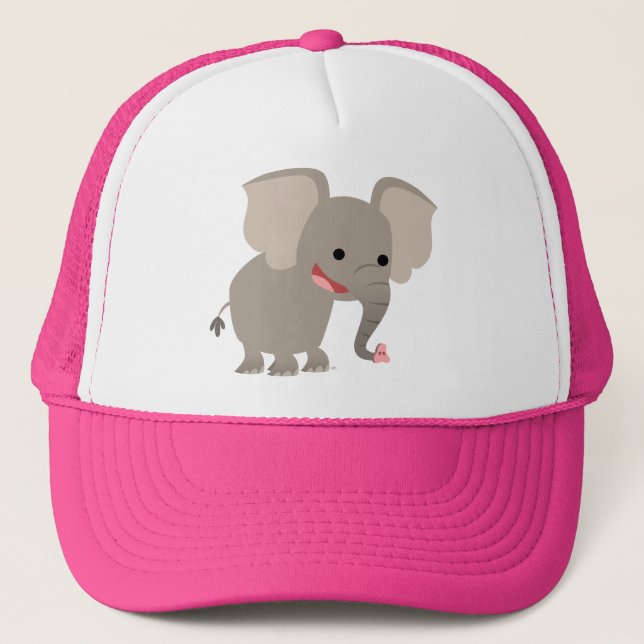Cute Laughing Cartoon Elephant Hat (Front)