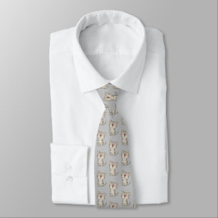 Cute Laughing Cat On Grey Tie