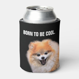 Cute Laughing Pomeranian Dog Can Cooler