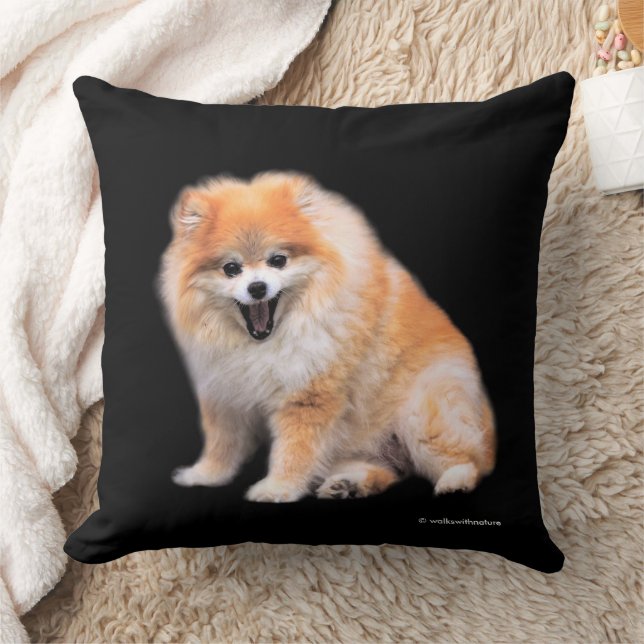 Cute Laughing Pomeranian Dog Cushion (Blanket)
