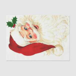 Cute laughing vintage santa tissue paper