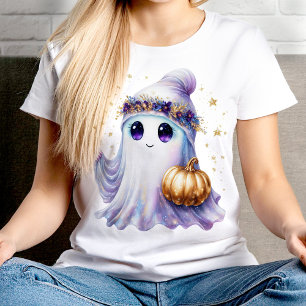 Cute Lavendar Purple Ghost Halloween Bougie T-Shirt