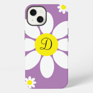 Cute Lavender and White Daisies Floral Initial iPhone 13 Case